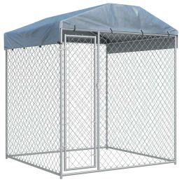 vidaXL Outdoor Dog Kennel with Canopy Top 78.7"x78.7"x88.6"