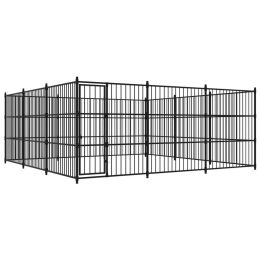 vidaXL Outdoor Dog Kennel 177.2"x177.2"x72.8"