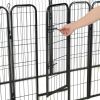 vidaXL Dog Playpen 8 Panels Steel 31.5"x39.4" Black