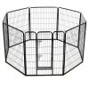 vidaXL Dog Playpen 8 Panels Steel 31.5"x39.4" Black