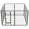 vidaXL Dog Playpen 8 Panels Steel 31.5"x39.4" Black