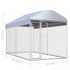 vidaXL Outdoor Dog Kennel with Canopy Top 150.4"x75.6"x88.6"