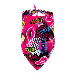 Pet Triangle Drool Towel Summer Fruit For Dogs (Option: KISS on the lips-S)