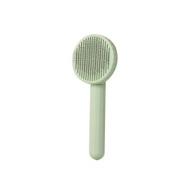 Pet Cat Dog Button Self-cleaning Comb (Option: Cyan-Press Pet Needle Comb)