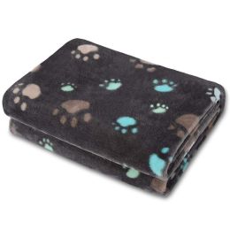 Dog And Cat Flannel Thickened Pet Blanket (Option: Big grey dog PAWS-XL)