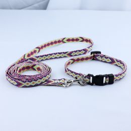 Pet Dog Traction Rope Ethnic Style Woven Collar (Option: )