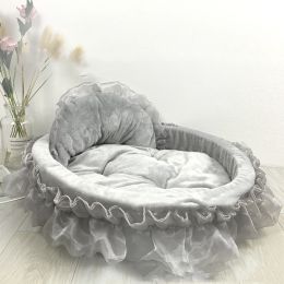 Pet Bed Princess Dog Nest Fantasy (Option: Grey-XL)