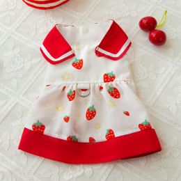 Thin Breathable Princess Skirt Small Dog Pet Clothing (Option: Strawberry Skirt-L)