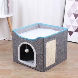 Indoor Foldable Stool Pet Cat Kennel (Option: Dark Grey-41x41x35cm)