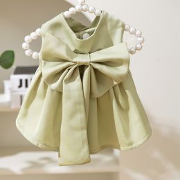 Thin Breathable Princess Skirt Small Dog Pet Clothing (Option: Green Bowtie-2XL)