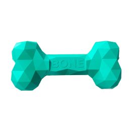 Pet Dog Teeth Grinding Bite Resistant Rubber Bone Toy (Option: Lake blue-L)