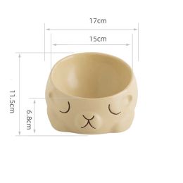 Ceramic Pet Bowl Cat Cartoon Creative (Option: Light coffee-280ML)