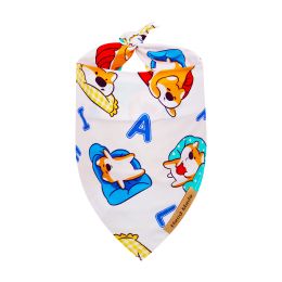 Cute Cartoon Pet Saliva Towel Spring And Summer (Option: Letters Lazy Shiba Inu-M)