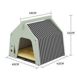 Pure Solid Wood Multi-layer Winter Warm All-weather Cat Climbing Frame Christmas Cat Nest (Option: Peppermint green)