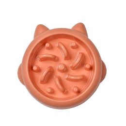 Dog Slow Food Bowl Pet PP Material Minimalist (Color: Orange)