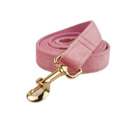 Pet Collar Dog Fabric Velvet (Option: Pink-Dog rope-M)