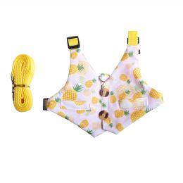 Rabbit Hand Holding Rope Cat Chest Strap (Option: Yellow Pineapple Dress-S)