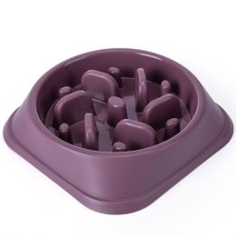 Anti Choking Slow Food Bowl Color Practical (Color: Purple)