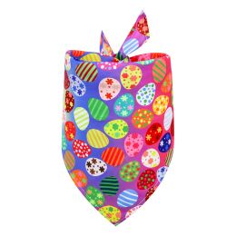 Easter Pet Triangle Scarf Dog Holiday Lip Towel (Option: Egg rabbit Colored bottom egg-M)