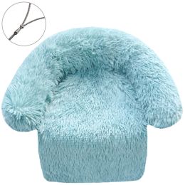 Zipper Dismantling And Washing Style Plush Dog Kennel Plush Blanket Pet Litter Sofa (Option: Emerald green-110x130cm)