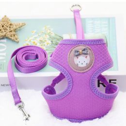 Spring And Summer Vest Dog Small Dog Pomeranian Breathable Chest Strap (Option: Purple-S)