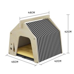 Pure Solid Wood Multi-layer Winter Warm All-weather Cat Climbing Frame Christmas Cat Nest (Option: )