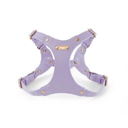 Soft Leather Dog Pet Chest Strap (Option: Chest Strap Light Purple-Chest Strap S)