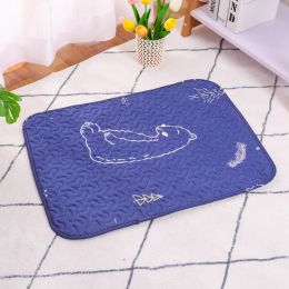 Dog Sleeping Pad Nest Pet Nest All Seasons (Option: Blue Lion irregular pattern-70x50cm)