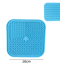 Sucker Slow Food Pad Shower Distracting Pet Pad Silicone Dog Licking Pad Slow Food Pad (Option: Blue-20cm-Square Bone)