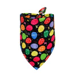 Easter Pet Triangle Scarf Dog Holiday Lip Towel (Option: Black egg-M)