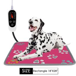 Pet Heating Pad Blanket (Option: Pink-Rectangle-110V US)