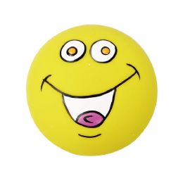 Round Cake Latex Dog Voice Toy Cartoon (Color: yellow)