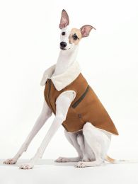 Pet Dog Cat Autumn And Winter Clothes Brown Suede Jacket (Option: Brown-3XL)