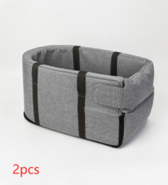 Pet Car Kennel Safety Seat Multifunctional Convenient Handbag (Option: Grey-2PCS)