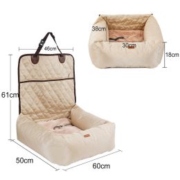 Pet Supplies Multifunctional Pet Car Mats Car Nest (Option: Beige-Average Size)