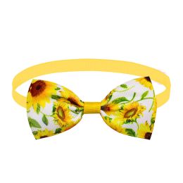 Sunflower Pet Bow Tie Dog Summer Decoration (Option: White sunflower)