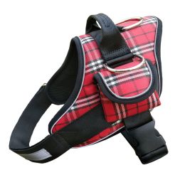 Special Sale New Explosion-proof Flush Pet Chest Braces Dog Braces K9 Pet Leash (Option: Plaid red-2XL)