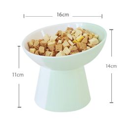 Ceramic Pet Slant Mouth Dog And Cat Food Bowl Set (Option: Grass Green-Slanting Bowl-L)