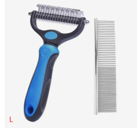 Stainless Steel Hair Removal Cleaning And Opening The Knot Comb (Option: Blue-L-WIth comb)