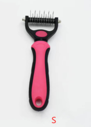 Stainless Steel Hair Removal Cleaning And Opening The Knot Comb (Option: Rose Red-S-Double sided)