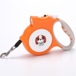 Pet Dog Rope With Light Automatic Traction Belt (Color: Orange)