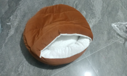 Thickened Plush Round Pet Nest Pad (Option: Detachable and washable brown-114cm)