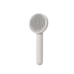 Pet Cat Dog Button Self-cleaning Comb (Option: Gray-Press Pet Needle Comb)