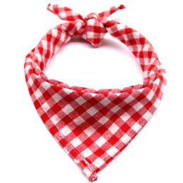 Pet Towelettes Dog Cat Plaid (Option: Red and white check-M)