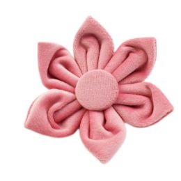 Pet Collar Dog Fabric Velvet (Option: Pink-Flower-M)