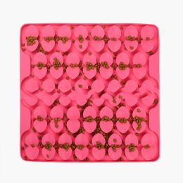 Pet Silicone Licking Pad Suction Cup Dog Food Division Pad (Option: Rose Red-414x414x17cm)