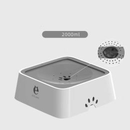 2L Cat And Dog Basin With Floating Bowl Anti-overflow Slow Water Inlet Distributor (Color: )