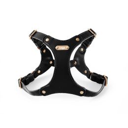 Soft Leather Dog Pet Chest Strap (Option: Chest Strap Classical Black-Chest Strap S)