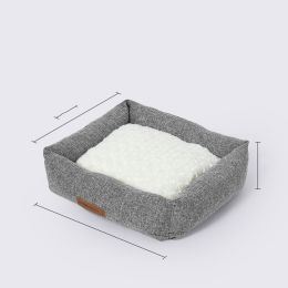 Pet Warm Plush Double-sided Detachable Bed Dog Kennel (Option: Light Grey-L)