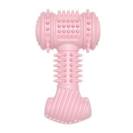 Dog Chew Toy Dogs Teeth Cleaning Toys Indestructible TPR Chewing Bite Resistant Teething Toys Pet Products (Color: pink)